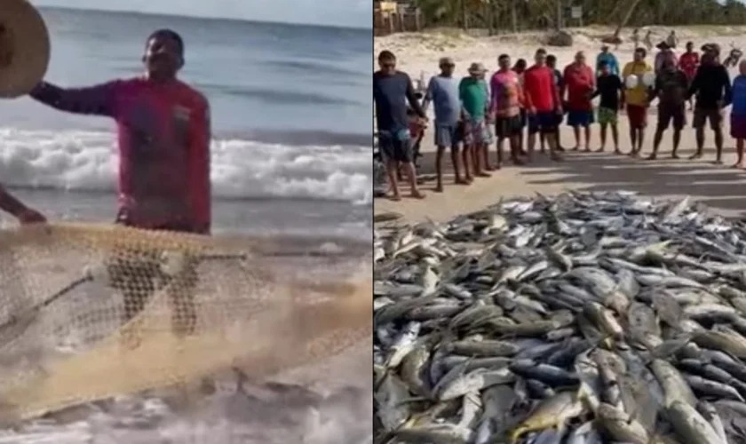 Pescadores claman a Dios tras capturar miles de peces